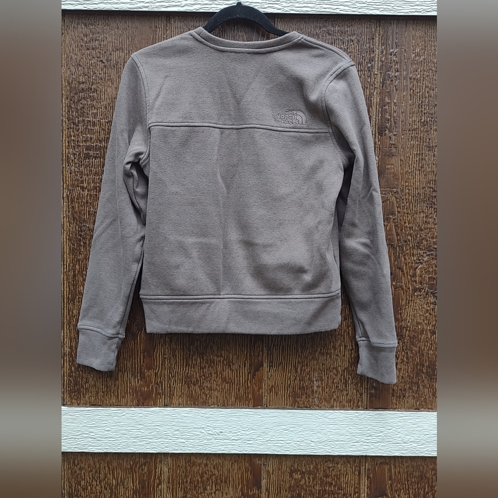 The North Face Brown Pullover Fleece Lined Sweatshirt Women's Small - Picture 2 of 4